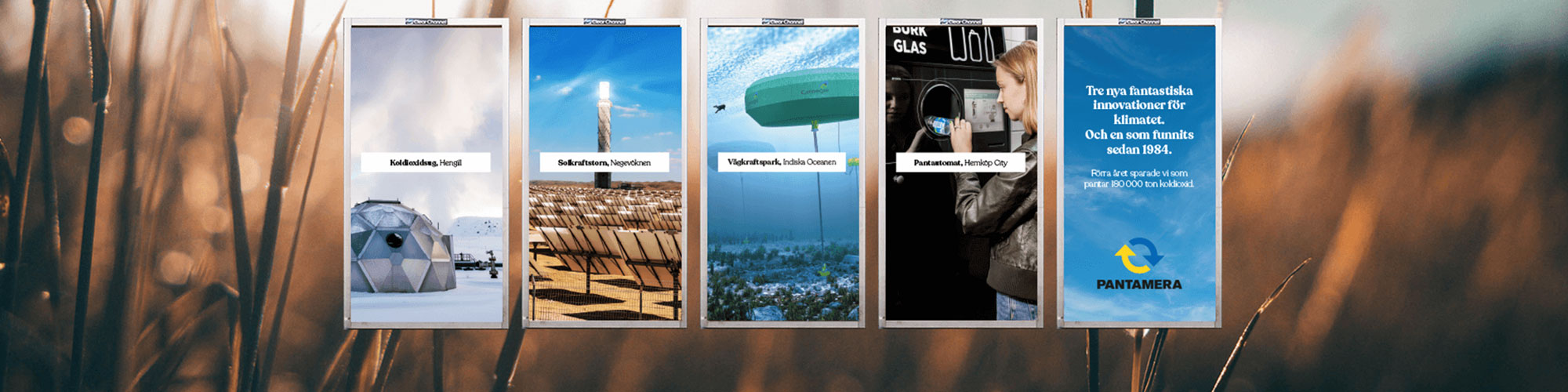 Montage med affischer på olika uppfinningar